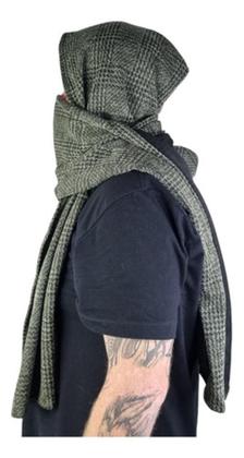 Imagem de Gorro Medieval Com Cachecol Em Malha Tweed Verde