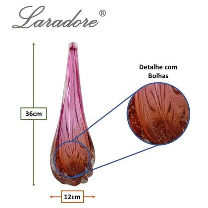 Imagem de Gota Decorativa de Murano Grande - Laradore Rosa e Âmbar