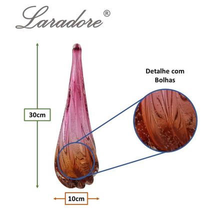 Imagem de Gota Decorativa de Murano Pequena - Laradore Rosa e Âmbar