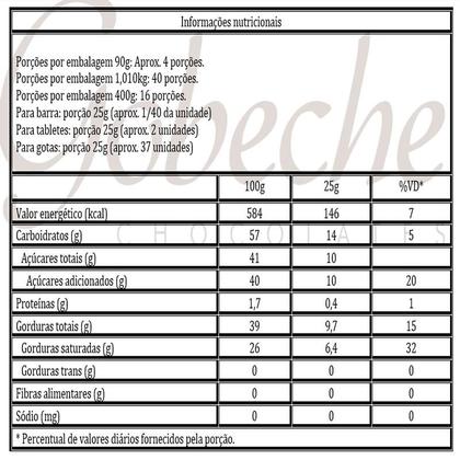 Imagem de Gotas Chocolate Puro Branco Gobeche - Adoçado com Açúcar Demerara- 90g