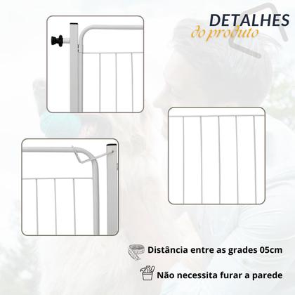 Imagem de Grade De Proteção Pet Para Portas Portão Ext 5cm Branco
