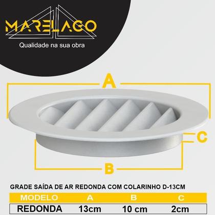 Imagem de Grade De Ventilação Redonda Para Encaixe 13x13 Exaustores