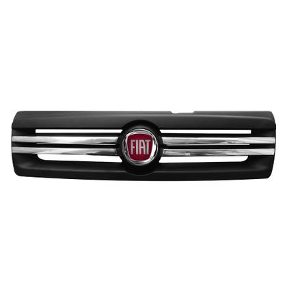 Imagem de Grade Dianteira Fiat Uno Fiorino 2006 A 2014 Preta + Emblema