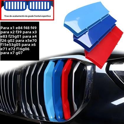 Imagem de Grade Frontal para BMW X1 X2 X3 X4 X5 X6 X7 - Kit 3 Peças Cromadas
