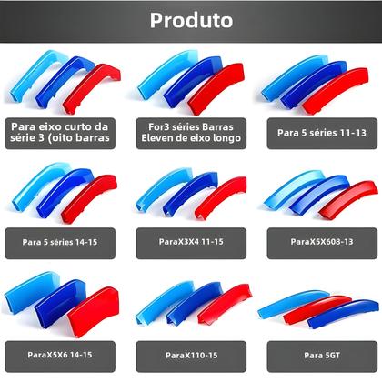 Imagem de Grade Frontal para BMW X1 X2 X3 X4 X5 X6 X7 - Kit 3 Peças Cromadas