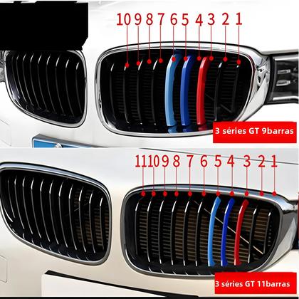 Imagem de Grade Frontal para BMW X1 X2 X3 X4 X5 X6 X7 - Kit 3 Peças Cromadas