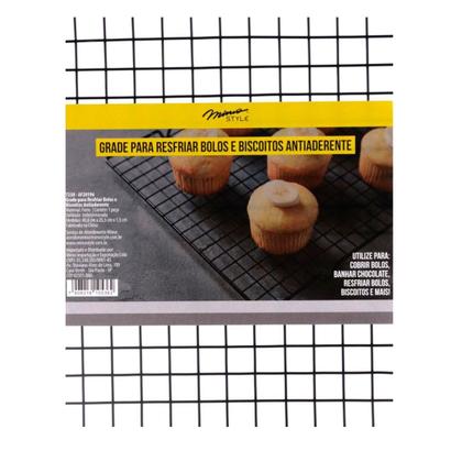 Imagem de Grade para Resfriar Bolos e Biscoitos Antiaderente Mimo Style 40,6x25,5 cm