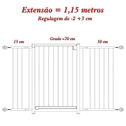 Imagem de Grade Portão Pet Bebê Divisor Ambiente 113 A 118 Cm Preto