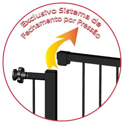 Imagem de Grade Portão Pet Bebê Divisor Ambiente 113 A 118 Cm Preto