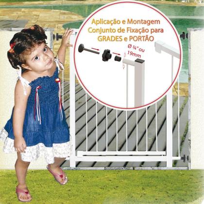 Imagem de Grade Portão Pet Bebê Divisor Ambiente 123 A 128 Cm Branco