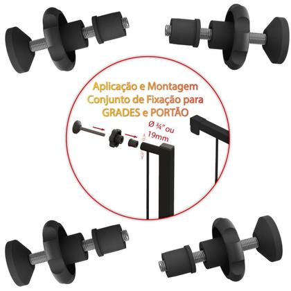 Imagem de Grade Portão Pet Bebê Divisor Ambiente 123 A 128 Cm Preto