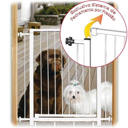 Imagem de Grade Portão Pet Bebê Divisor Ambiente 143 A 148 Cm Branco
