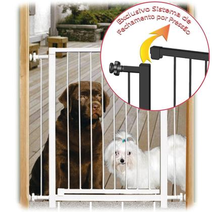 Imagem de Grade Portão Pet Bebê Divisor Ambiente 143 A 148 Cm Preto