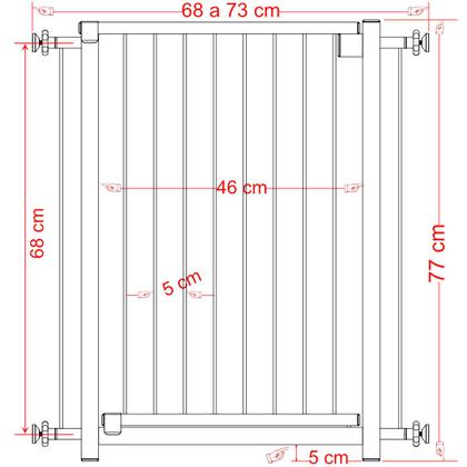 Imagem de Grade portão pet bebê divisor ambiente corredor 70 cm 85 cm branco