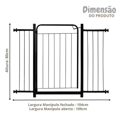 Imagem de Grade Portão Pet Proteção Portas Corredor Escadas Bebe Cão Criança Com Extensor 1 de 20cm e 1 de 15cm Itagold