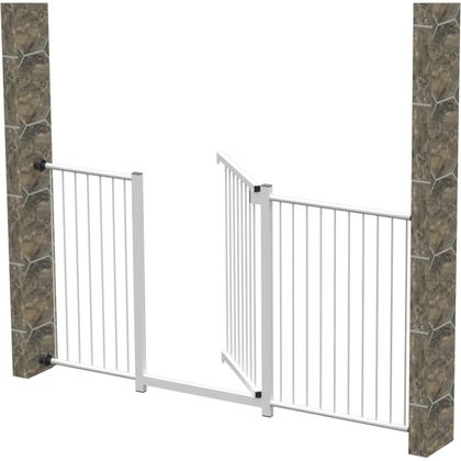 Imagem de Grade portãozinho pet bebê divisor ambiente corredor 70 cm 85 cm 90 cm 100 cm até 148 cm branco