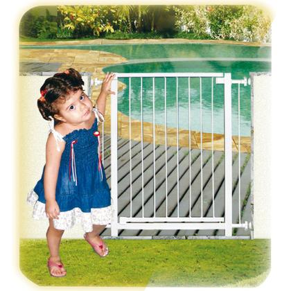 Imagem de Grade portãozinho pet bebê divisor ambiente corredor 70 cm 85 cm 90 cm 100 cm até 148 cm branco