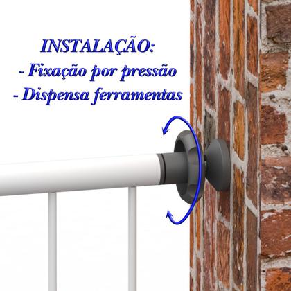 Imagem de Grade portãozinho pet bebê divisor ambiente corredor 70 cm 85 cm 90 cm 100 cm até 148 cm branco