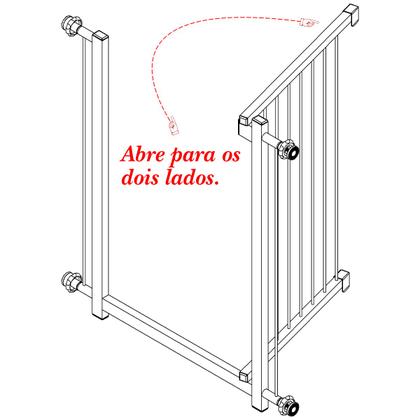 Imagem de GRADE PORTÃOZINHO PET BEBÊ DIVISOR AMBIENTE CORREDOR 70 CM até 85 CM PRETO
