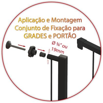 Imagem de GRADE PORTÃOZINHO PET BEBÊ DIVISOR AMBIENTE CORREDOR 70 CM até 85 CM PRETO