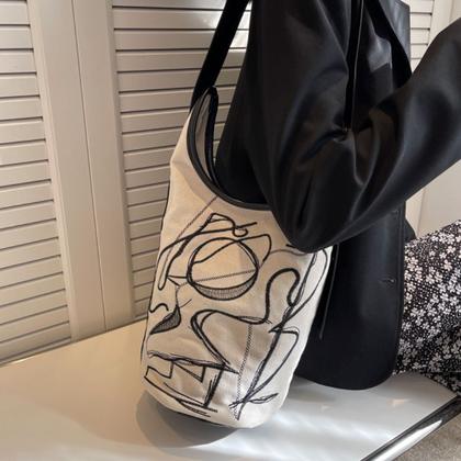 Imagem de Graffiti Casual Bucket Bag, Trendy Messenger Bag Women's