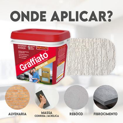 Imagem de Grafiato Branco 5KG Interno Externo Antimofo Hidrorepelente Durabilidade Resistência