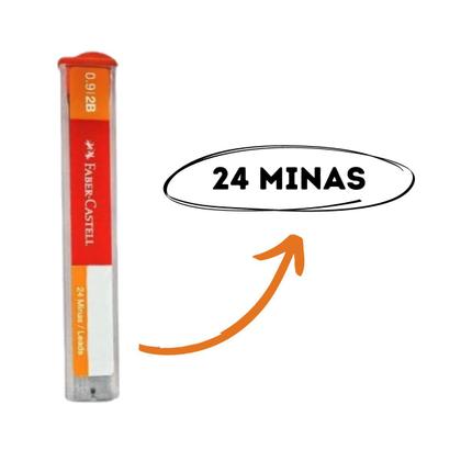 Imagem de Grafite 0,9mm  2b contém 03 tubos com/24 grafites - faber 