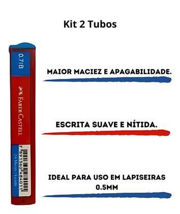 Imagem de Grafite Lapiseira 0.7B Faber Castell 2 Tubo Com 24 Grafites