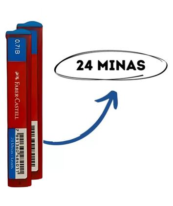 Imagem de Grafite Lapiseira 0.7B Faber Castell 2 Tubo Com 24 Grafites
