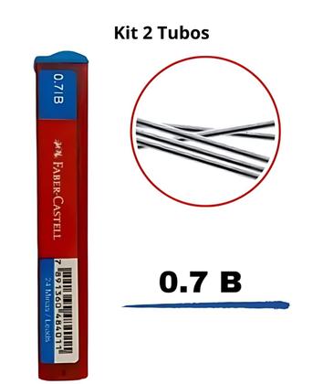 Imagem de Grafite Lapiseira 0.7B Faber Castell 2 Tubo Com 24 Grafites