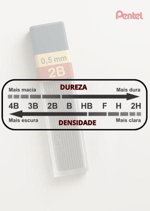 Imagem de Grafite Pentel 0.5mm 2B Hi-Polymer  Perfeito para estudantes e escritório