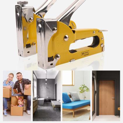 Imagem de Grampeador De Tapeceiro Pinador 4-14mm Alta Pressão 3 Em 1 Durável Resistente Profissional
