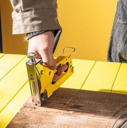 Imagem de Grampeador De Tapeceiro Pinador 4-14mm Alta Pressão 3 Em 1 Durável Resistente Profissional