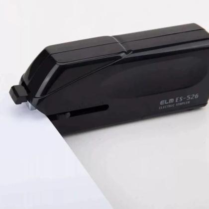 Imagem de Grampeador Elétrico Mesa Escritório Preto Papel Cartão 24Fls
