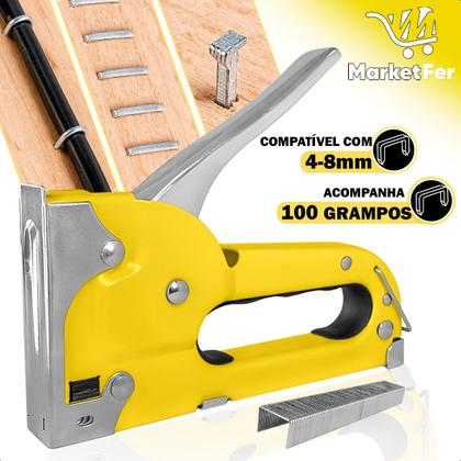 Imagem de Grampeador Manual Alta Pressão Profissional para Tapeçaria com 100 Grampos