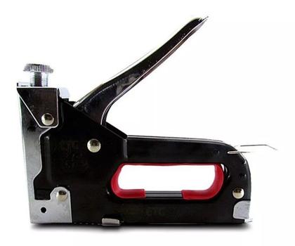 Imagem de Grampeador Manual Profissional Kit Tapeceiro Grampos Duráveis Ferramenta Prática