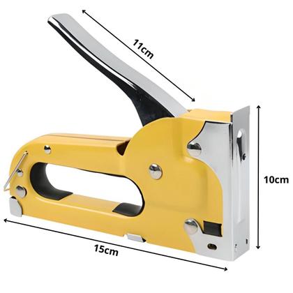 Imagem de Grampeador Manual Tapeceiro Madeira Pressão Grampos 4 - 8mm + 4100 Grampos  Fertak