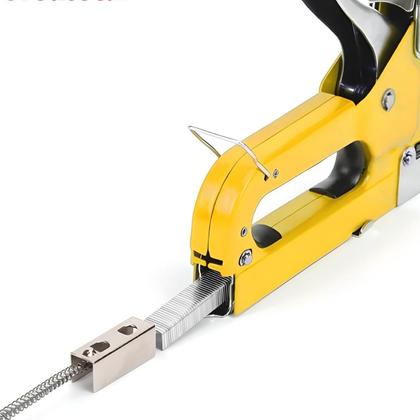 Imagem de Grampeador Manual Tapeceiro Madeira Pressão Grampos 4 - 8mm + 4100 Grampos  Fertak