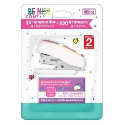 Imagem de Grampeador Mini c/ Extrator + 830 Grampos Be Nice - Tilibra
