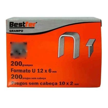 Imagem de Grampeador Profissional Kit 3 Peças Tapeceiro Madeira Estofado Manual Bestfer BFH0133