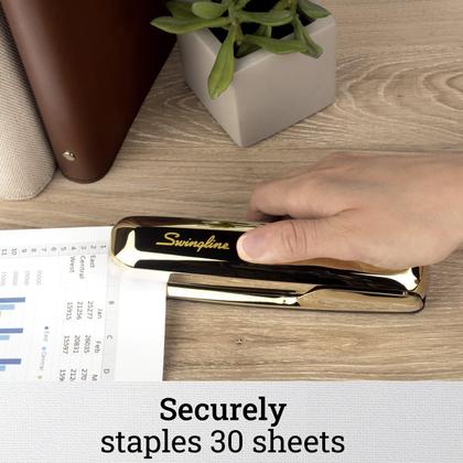 Imagem de Grampeador Swingline 747 - Capacidade para 30 Folhas - Dourado e Cromado