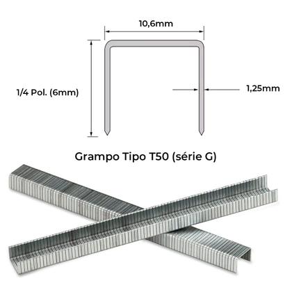 Imagem de Grampo 1/4 6mm Uso Pesado T50 1.000UN p/ Grampeador Stanley