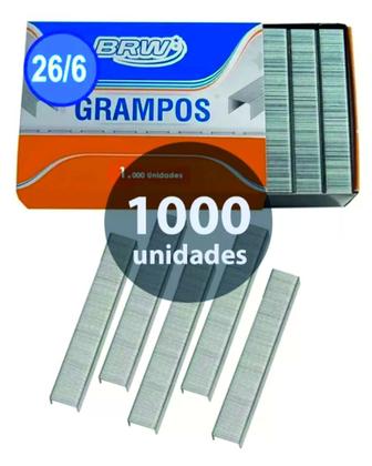 Imagem de Grampo 26/6 para grampeador 20fls Galvanizado BRW 1000un