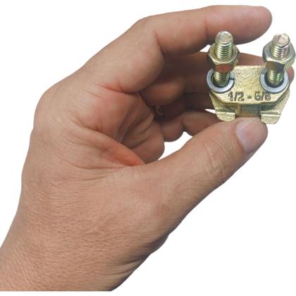 Imagem de Grampo Conector Gtdu Terra Aterramento Duplo Tipo U para Haste de 1/2 até 5/8