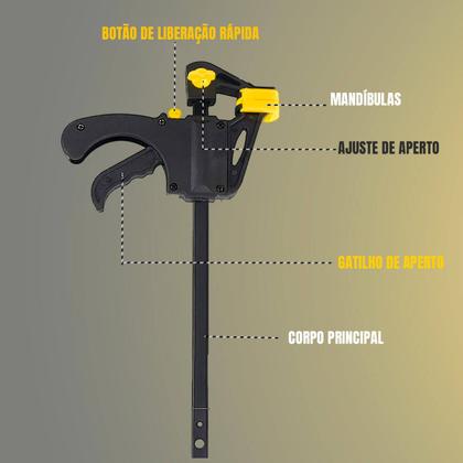 Imagem de Grampo de Aperto Rápido 10” com Gatilho Ergonômico