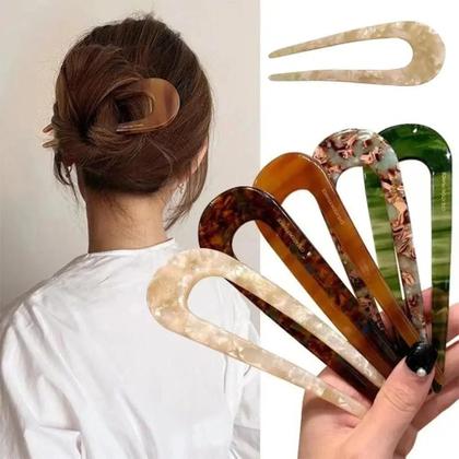 Imagem de Grampo de Cabelo em U para Mulheres - Penteado Moderno e Prático