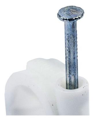 Imagem de Grampo Fixa Fio 5mm Miguelão Com 100 Peças Pro c/ Prego