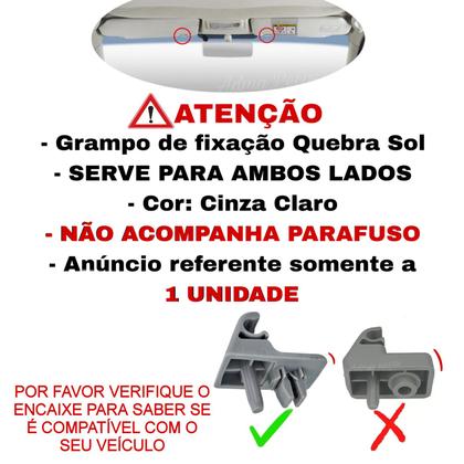 Imagem de Grampo Fixação Quebra Sol Fiat Palio 1999 2000 2001 2002 2003 2004 2005 2006 2007 2008 2009