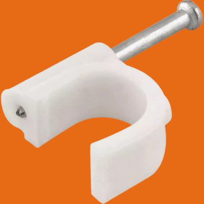 Imagem de Grampo Miguelão Fixa Fio Cabo Coaxial/ 10mm / RG6 com Prego - 70 unidades