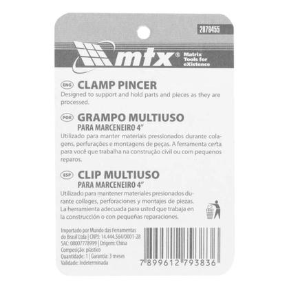Imagem de Grampo Multiuso para Marceneiro 4 POL Reforçado 2078455 MTX
